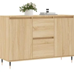 vidaXL skænk 101,5x35x70 cm konstrueret træ sonoma-eg
