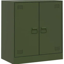 vidaXL skænk 67x39x73 cm stål olivengrøn
