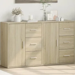 vidaXL skænke 2 stk. 60x31x70 cm konstrueret træ sonoma-eg