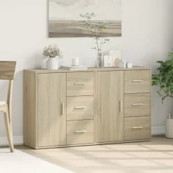 vidaXL skænke 2 stk. 60x31x70 cm konstrueret træ sonoma-eg