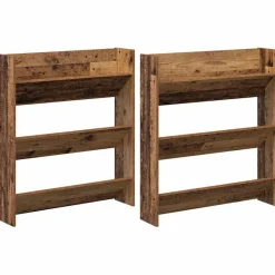 vidaXL Sko skab 2 pcs Gammelt træ 85 x 18 x 90 cm Konstrueret træ