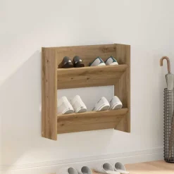 vidaXL Sko skab Artisan Egetræ 60 x 18 x 60 cm Konstrueret træ
