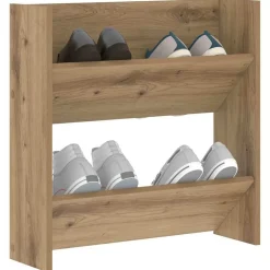 vidaXL Sko skab Artisan Egetræ 60 x 18 x 60 cm Konstrueret træ