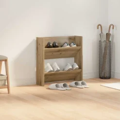 vidaXL Sko skab Artisan Egetræ 60 x 18 x 60 cm Konstrueret træ
