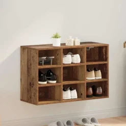 vidaXL Sko skab Gammelt træ 77,5 x 30 x 51 cm Konstrueret træ