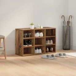 vidaXL Sko skab Gammelt træ 77,5 x 30 x 51 cm Konstrueret træ