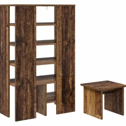 vidaXL Sko skab med hylde 2 pcs Gammelt træ Konstrueret træ