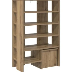 vidaXL Sko skab med hylde 2 pcs Artisan Egetræ Konstrueret træ
