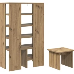 vidaXL Sko skab med hylde 2 pcs Artisan Egetræ Konstrueret træ