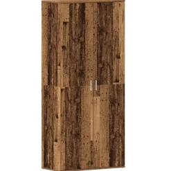 vidaXL Sko skab med hylde Gammelt træ 80 x 39 x 178 cm Konstrueret træ