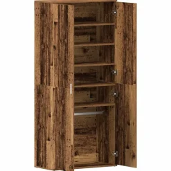 vidaXL Sko skab med hylde Gammelt træ 80 x 39 x 178 cm Konstrueret træ