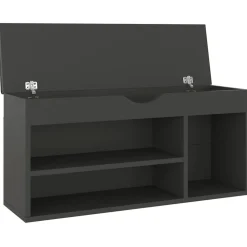 vidaXL skobænk med hynde 104x30x49 cm konstrueret træ grå