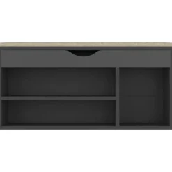 vidaXL skobænk med hynde 104x30x49 cm konstrueret træ grå