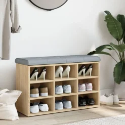 vidaXL skobænk Sonoma eg 82x32x50 cm konstrueret træ