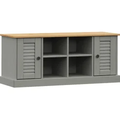 vidaXL skobænk VIGO 106x35x45 cm massivt fyrretræ grå