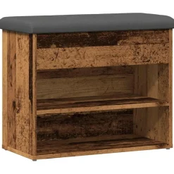 vidaXL skobænk 62x32x50 cm konstrueret træ antikt træ