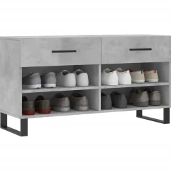 vidaXL skobænk 102x35x55 cm konstrueret træ betongrå