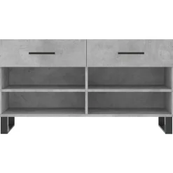 vidaXL skobænk 102x35x55 cm konstrueret træ betongrå
