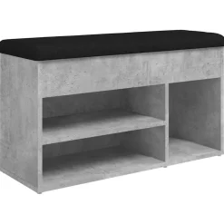 vidaXL skobænk 82x32x45,5 cm konstrueret træ betongrå