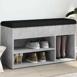 vidaXL skobænk 82x32x45,5 cm konstrueret træ betongrå