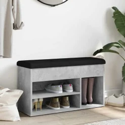 vidaXL skobænk 82x32x45,5 cm konstrueret træ betongrå