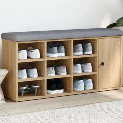 vidaXL skobænk 102x32x50 cm konstrueret træ sonoma-eg