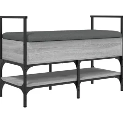 vidaXL skobænk 85,5x42x57,5 cm konstrueret træ grå sonoma-eg