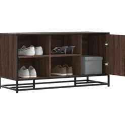 vidaXL skobænk 100x40x53,5 cm konstrueret træ metal brun egetræsfarve