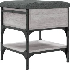 vidaXL skobænk 42x42x45 cm konstrueret træ grå sonoma-eg