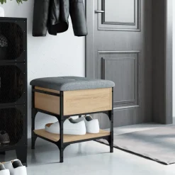 vidaXL skobænk 42x42x45 cm konstrueret træ sonoma-eg