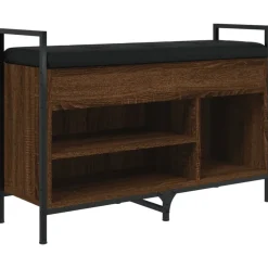 vidaXL skobænk 85,5x32x57,5 cm konstrueret træ brun egetræsfarve
