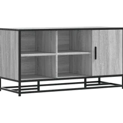 vidaXL skobænk 100x40x53,5 cm konstrueret træ og metal grå sonoma-eg