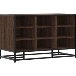vidaXL skobænk 84x40x53,5 cm konstrueret træ metal brun egetræsfarve