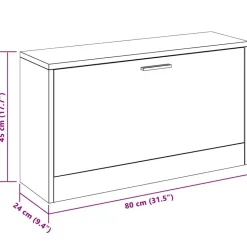 vidaXL skobænk 80x24x45 cm konstrueret træ betongrå