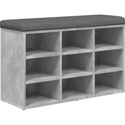 vidaXL skobænk 82x32x50 cm konstrueret træ betongrå
