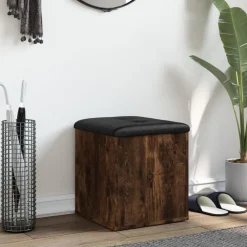 vidaXL skobænk 42x42x45 cm konstrueret træ røget egetræsfarve