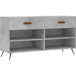 vidaXL skobænk 102x35x55 cm konstrueret træ betongrå