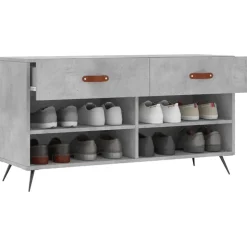 vidaXL skobænk 102x35x55 cm konstrueret træ betongrå