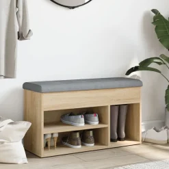 vidaXL skobænk 82x32x45,5 cm konstrueret træ sonoma-eg