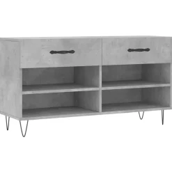 vidaXL skobænk 102x35x55 cm konstrueret træ betongrå