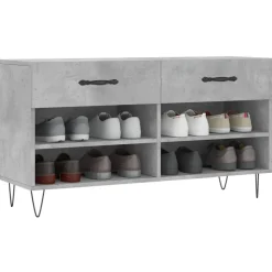 vidaXL skobænk 102x35x55 cm konstrueret træ betongrå