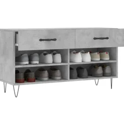 vidaXL skobænk 102x35x55 cm konstrueret træ betongrå