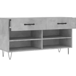 vidaXL skobænk 102x35x55 cm konstrueret træ betongrå