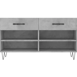 vidaXL skobænk 102x35x55 cm konstrueret træ betongrå