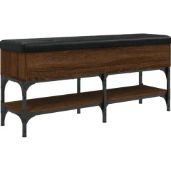 vidaXL skobænk 102x32x45 cm konstrueret træ brun egetræsfarve