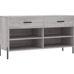 vidaXL skobænk 102x35x55 cm konstrueret træ grå sonoma-eg
