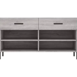 vidaXL skobænk 102x35x55 cm konstrueret træ grå sonoma-eg