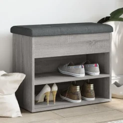 vidaXL skobænk 62x32x50 cm konstrueret træ grå sonoma-eg
