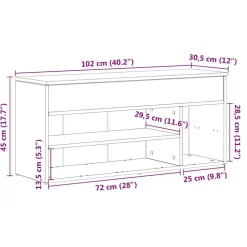 vidaXL skobænk 102x30,5x45 cm konstrueret træ kunsteg