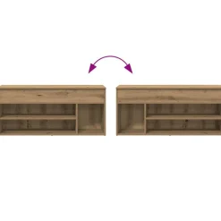 vidaXL skobænk 102x30,5x45 cm konstrueret træ kunsteg